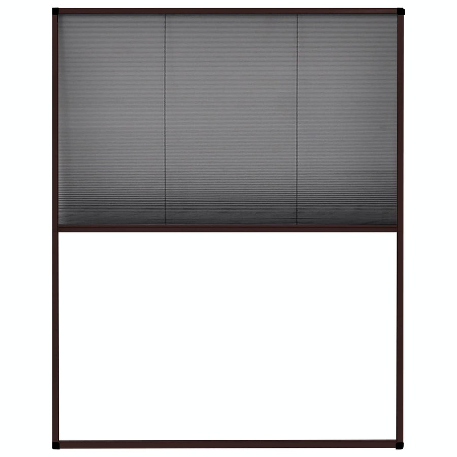 Plisse Insect Screen for Windows Aluminium Brown 80x100 cm