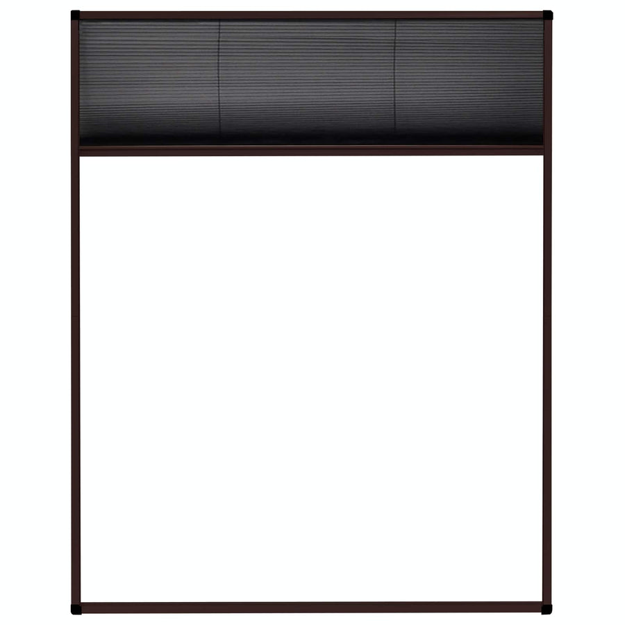Plisse Insect Screen for Windows Aluminium Brown 80x100 cm
