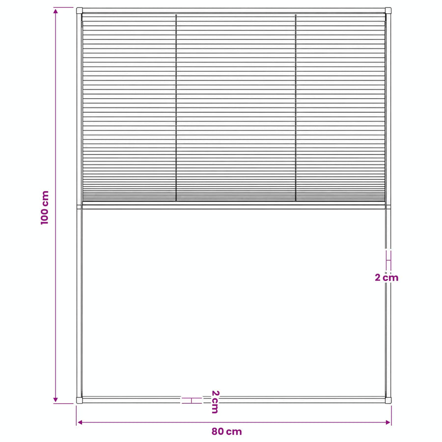 Plisse Insect Screen for Windows Aluminium Brown 80x100 cm