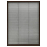 Plisse Insect Screen for Windows Aluminium Brown 80x120 cm