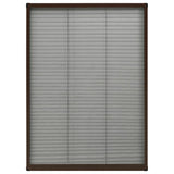 Plisse Insect Screen for Windows Aluminium Brown 80x120 cm - Front View