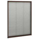 Plisse Insect Screen for Windows Aluminium Brown 80x120 cm - Side View