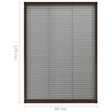 Plisse Insect Screen for Windows Aluminium Brown 80x120 cm - Close-Up Angle