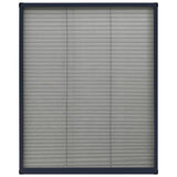 Plisse Insect Screen for Windows Aluminium Anthracite 60x80 cm
