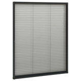 Plisse Insect Screen for Windows Aluminium Anthracite 80x100 cm - Side View