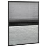 Plisse Insect Screen for Windows Aluminium 80x100 cm with Shade - Front View
