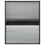 Plisse Insect Screen for Windows Aluminium 80x100 cm with Shade - Side View