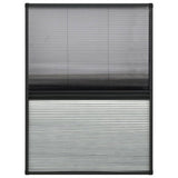 Plisse Insect Screen for Windows Aluminium 80x120 cm with Shade