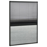 Plisse Insect Screen for Windows Aluminium 80x120 cm with Shade - Side View