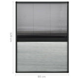 Plisse Insect Screen for Windows Aluminium 80x120 cm with Shade - Close-Up Angle