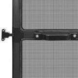 Hinged Insect Screen Manual Anthracite and Black 100 x 215 cm - Low Angle