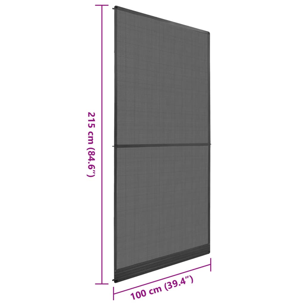 Hinged Insect Screen For Doors Anthracite 100x215 Cm