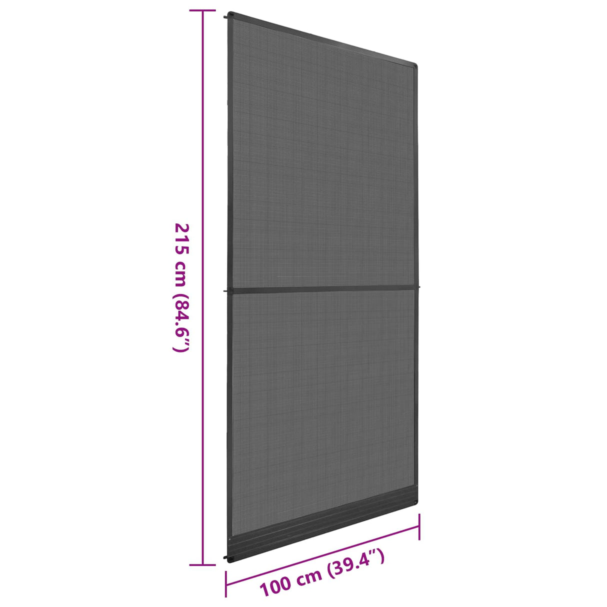 Hinged Insect Screen Manual Anthracite and Black 100 x 215 cm