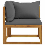 5 Piece Garden Lounge Set with Cushion Solid Acacia Wood