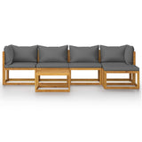 7 Piece Garden Lounge Set with Cushion Solid Acacia Wood - Side View