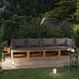 4-Seater Garden Sofa with Cushion Solid Acacia Wood