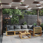 6 Piece Garden Lounge Set with Cushions Solid Acacia Wood