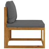 4 Piece Garden Lounge Set with Cushion Solid Acacia Wood - Rear View
