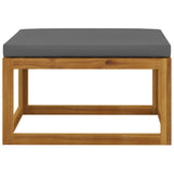 4 Piece Garden Lounge Set with Cushion Solid Acacia Wood