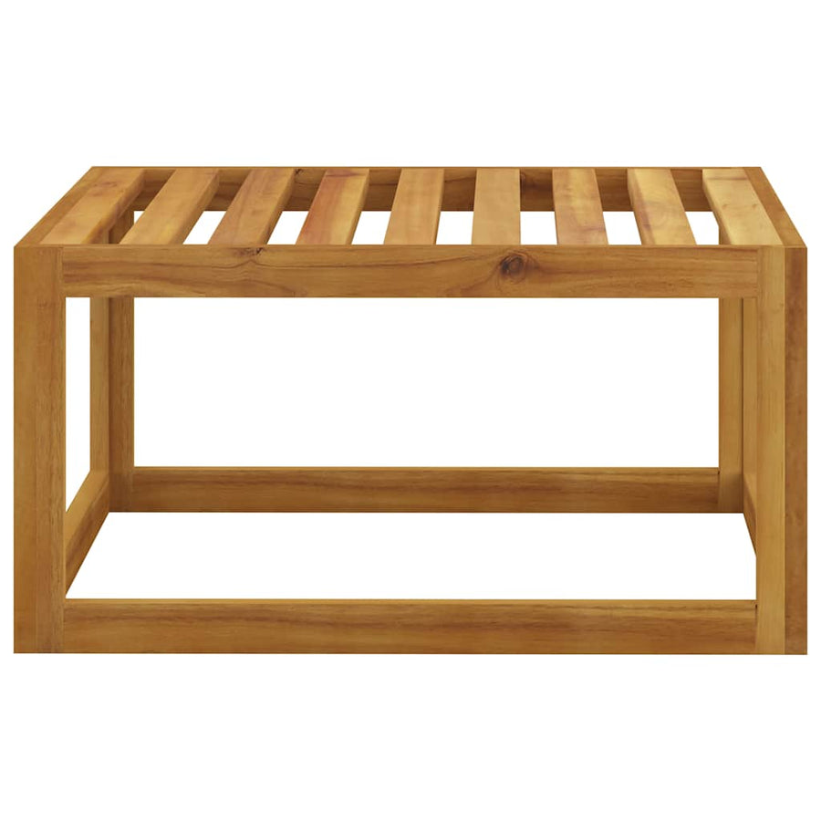 5 Piece Garden Lounge Set with Cushion Cream Solid Acacia Wood