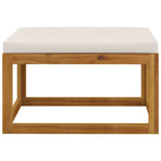 6 Piece Garden Lounge Set with Cushion Cream Solid Acacia Wood