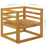 6 Piece Garden Lounge Set with Cushion Cream Solid Acacia Wood - Extra Image