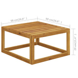 6 Piece Garden Lounge Set with Cushion Cream Solid Acacia Wood - Extra Image