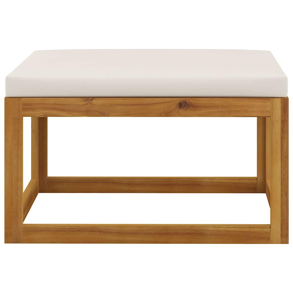 7 Piece Garden Lounge Set with Cushion Cream Solid Acacia Wood