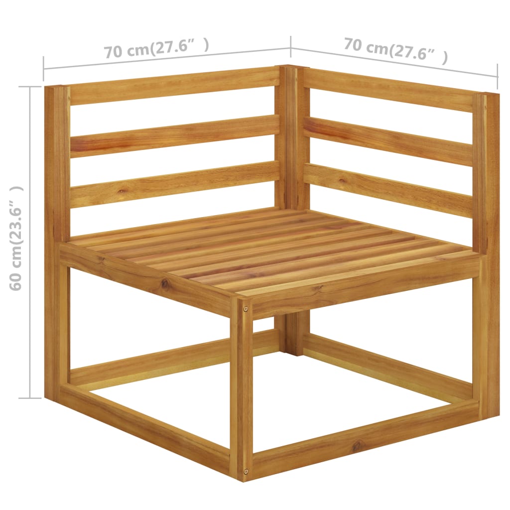 3-Seater Garden Sofa with Cushion Cream Solid Acacia Wood