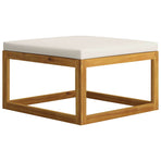 10 Piece Garden Lounge Set with Cushion Cream Solid Acacia Wood