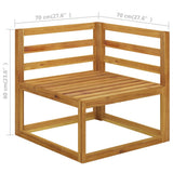 10 Piece Garden Lounge Set with Cushion Cream Solid Acacia Wood - Extra Image
