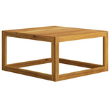 7 Piece Garden Lounge Set with Cushion Cream Solid Acacia Wood - Close-Up Angle