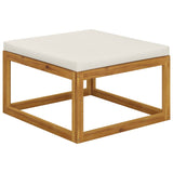 4 Piece Garden Lounge Set with Cushion Cream Solid Acacia Wood - Low Angle