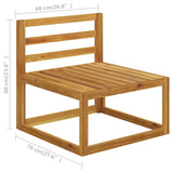 4 Piece Garden Lounge Set with Cushion Cream Solid Acacia Wood - Extra Image