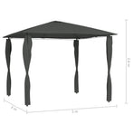 Gazebo with Post Covers 3x3x2,6 m Anthracite 160 g/m²