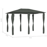 Gazebo with Post Covers 3x4x2.6 m Anthracite 160 g/m² - Top-Down View