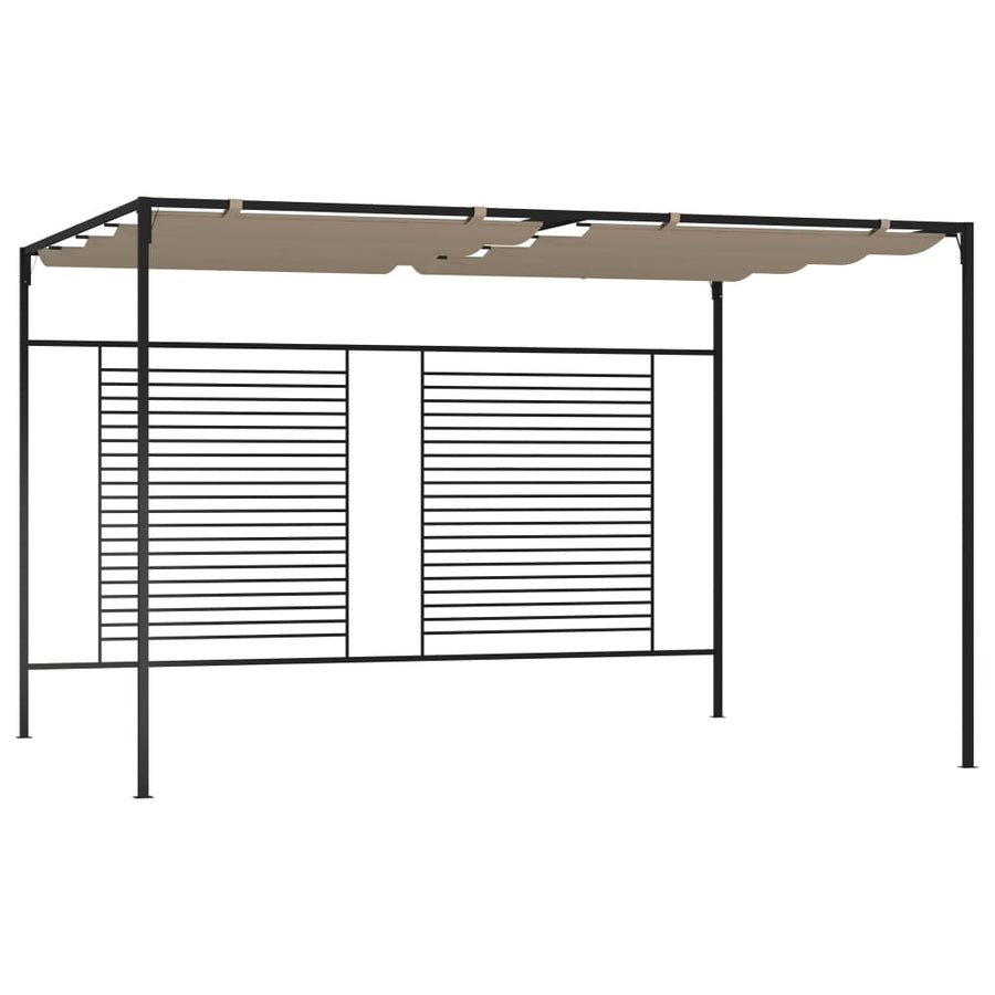 Gazebo with Retractable Roof 3x4x2,3 m Taupe 180 g/m²