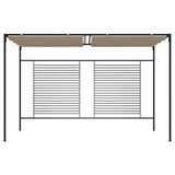 Gazebo with Retractable Roof 3x4x2.3 m Taupe 180 g/m² - Front View