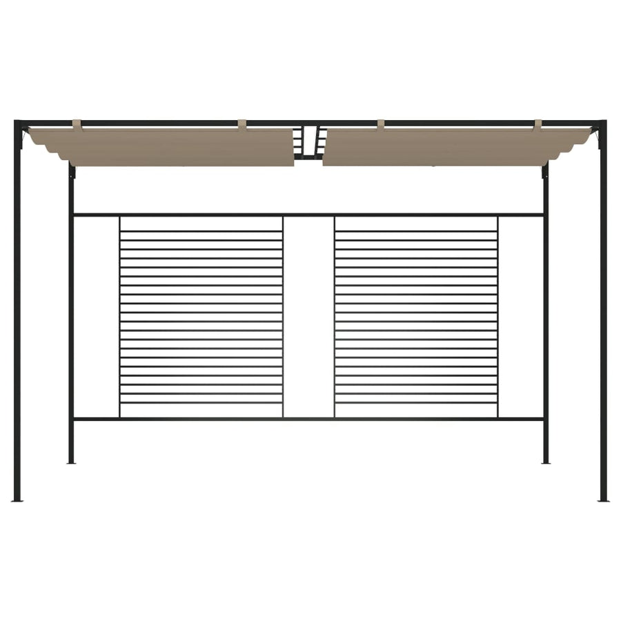 Gazebo with Retractable Roof 3x4x2,3 m Taupe 180 g/m²