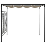 Gazebo with Retractable Roof 3x4x2.3 m Taupe 180 g/m² - Side View