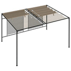 Gazebo with Retractable Roof 3x4x2,3 m Taupe 180 g/m²