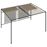 Gazebo with Retractable Roof 3x4x2.3 m Taupe 180 g/m² - 45-Degree Angle