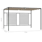 Gazebo with Retractable Roof 3x4x2.3 m Taupe 180 g/m² - Close-Up Angle