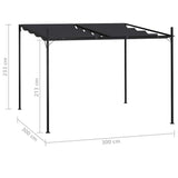 Gazebo with Retractable Roof 300x300x233 cm Anthracite - Close-Up Angle