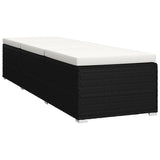3 Piece Garden Sun Loungers with Tea Table Poly Rattan Black - 45-Degree Angle