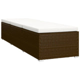 3 Piece Garden Sun Loungers with Tea Table Poly Rattan Brown - 45-Degree Angle