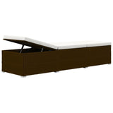 3 Piece Garden Sun Loungers with Tea Table Poly Rattan Brown - Close-Up Angle