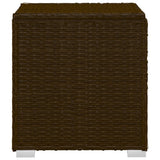 3 Piece Garden Sun Loungers with Tea Table Poly Rattan Brown - Low Angle