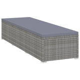 3 Piece Garden Sun Loungers with Tea Table Poly Rattan Grey - Top-Down View