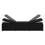 3 Piece Garden Sun Loungers with Tea Table Poly Rattan Black